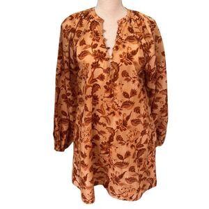 Mason’s Daughter Cotton Linen Blend Long sleeve floral mini dress S